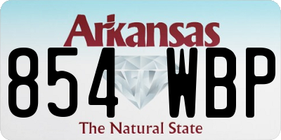 AR license plate 854WBP