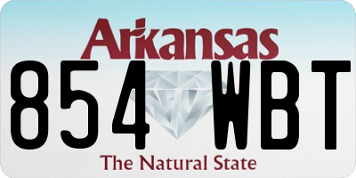 AR license plate 854WBT