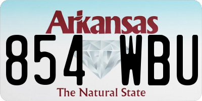 AR license plate 854WBU