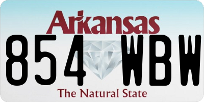 AR license plate 854WBW