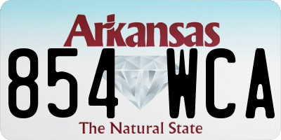 AR license plate 854WCA