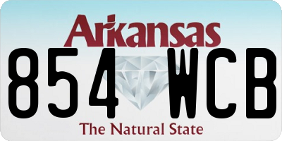 AR license plate 854WCB