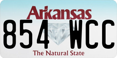 AR license plate 854WCC