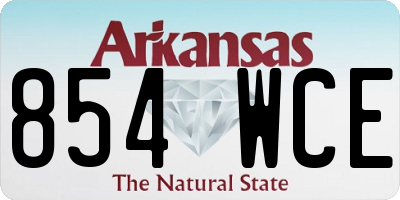 AR license plate 854WCE