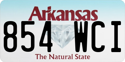 AR license plate 854WCI