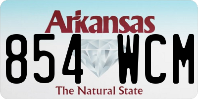 AR license plate 854WCM