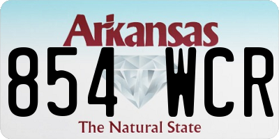 AR license plate 854WCR