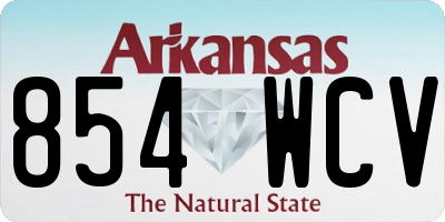 AR license plate 854WCV