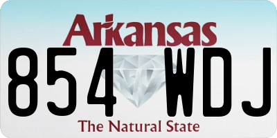AR license plate 854WDJ
