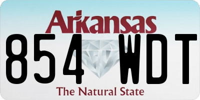 AR license plate 854WDT
