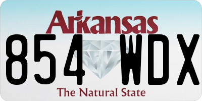AR license plate 854WDX