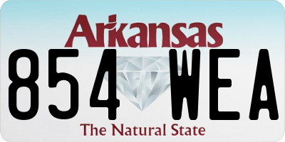 AR license plate 854WEA