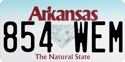 AR license plate 854WEM