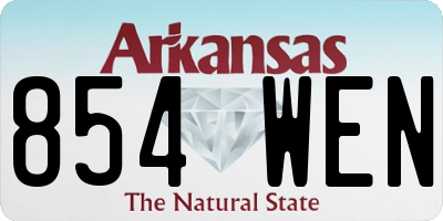 AR license plate 854WEN