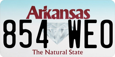 AR license plate 854WEO
