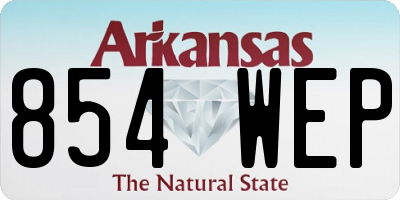 AR license plate 854WEP