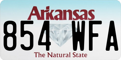 AR license plate 854WFA