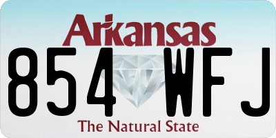 AR license plate 854WFJ