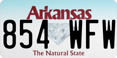 AR license plate 854WFW