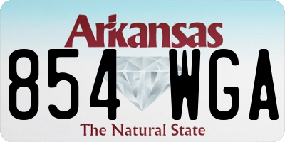 AR license plate 854WGA