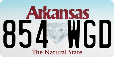 AR license plate 854WGD