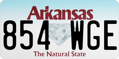 AR license plate 854WGE