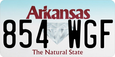 AR license plate 854WGF