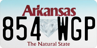 AR license plate 854WGP