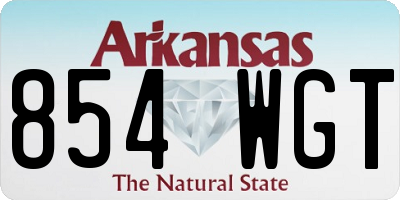 AR license plate 854WGT