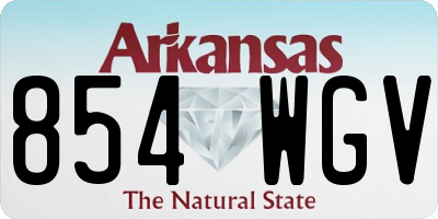 AR license plate 854WGV