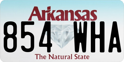 AR license plate 854WHA