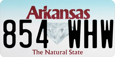 AR license plate 854WHW
