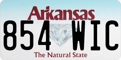 AR license plate 854WIC