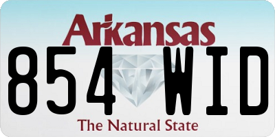AR license plate 854WID
