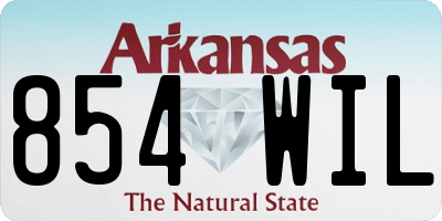 AR license plate 854WIL