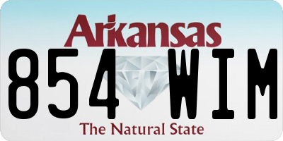 AR license plate 854WIM