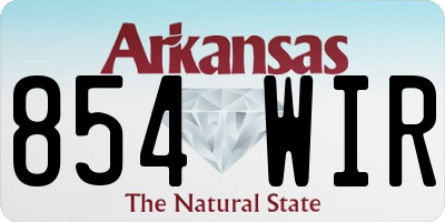AR license plate 854WIR