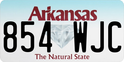 AR license plate 854WJC