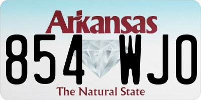 AR license plate 854WJO