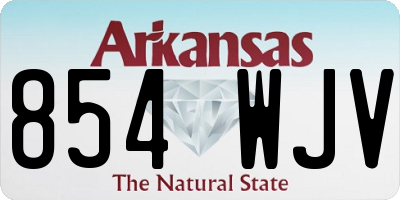 AR license plate 854WJV