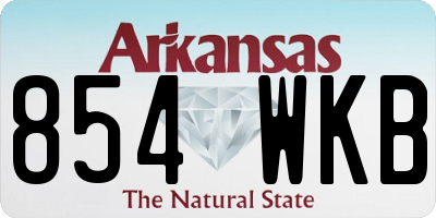 AR license plate 854WKB