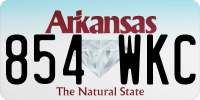AR license plate 854WKC