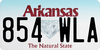 AR license plate 854WLA
