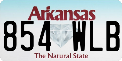 AR license plate 854WLB
