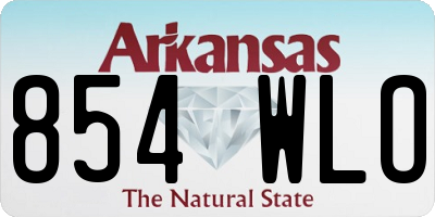 AR license plate 854WLO