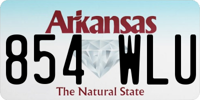 AR license plate 854WLU