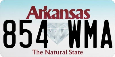 AR license plate 854WMA