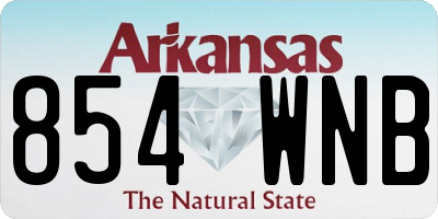AR license plate 854WNB