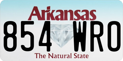 AR license plate 854WRO