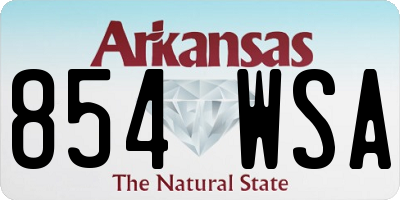 AR license plate 854WSA